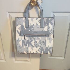Michael Kors Blue and White Tote Bag
